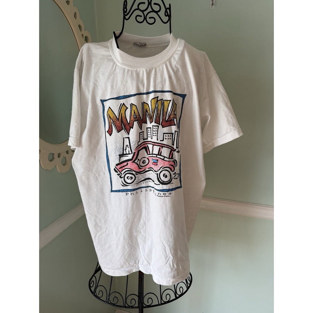 MANILA PHILLIPINES VINTAGE 1980S TEE SHIRT L Single Stitch Cotton